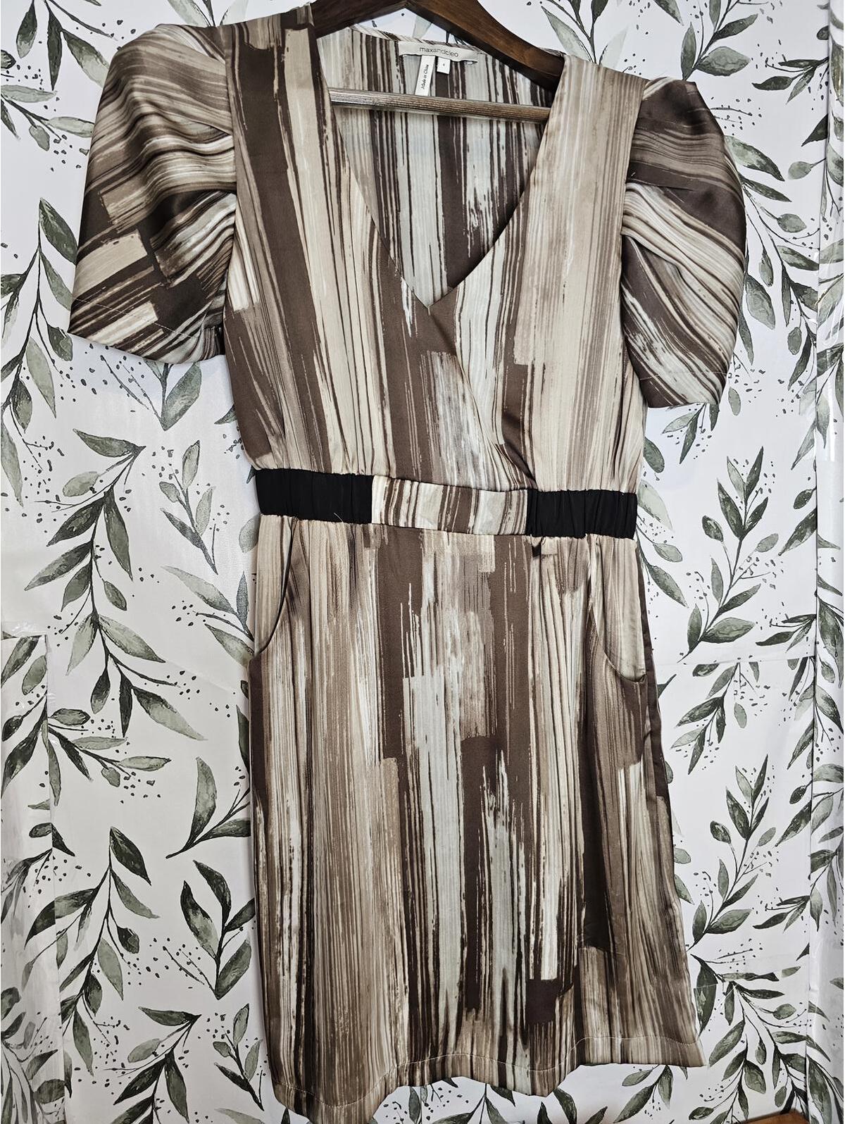 Max And Cleo Dress Brown Womens Size S Polyester